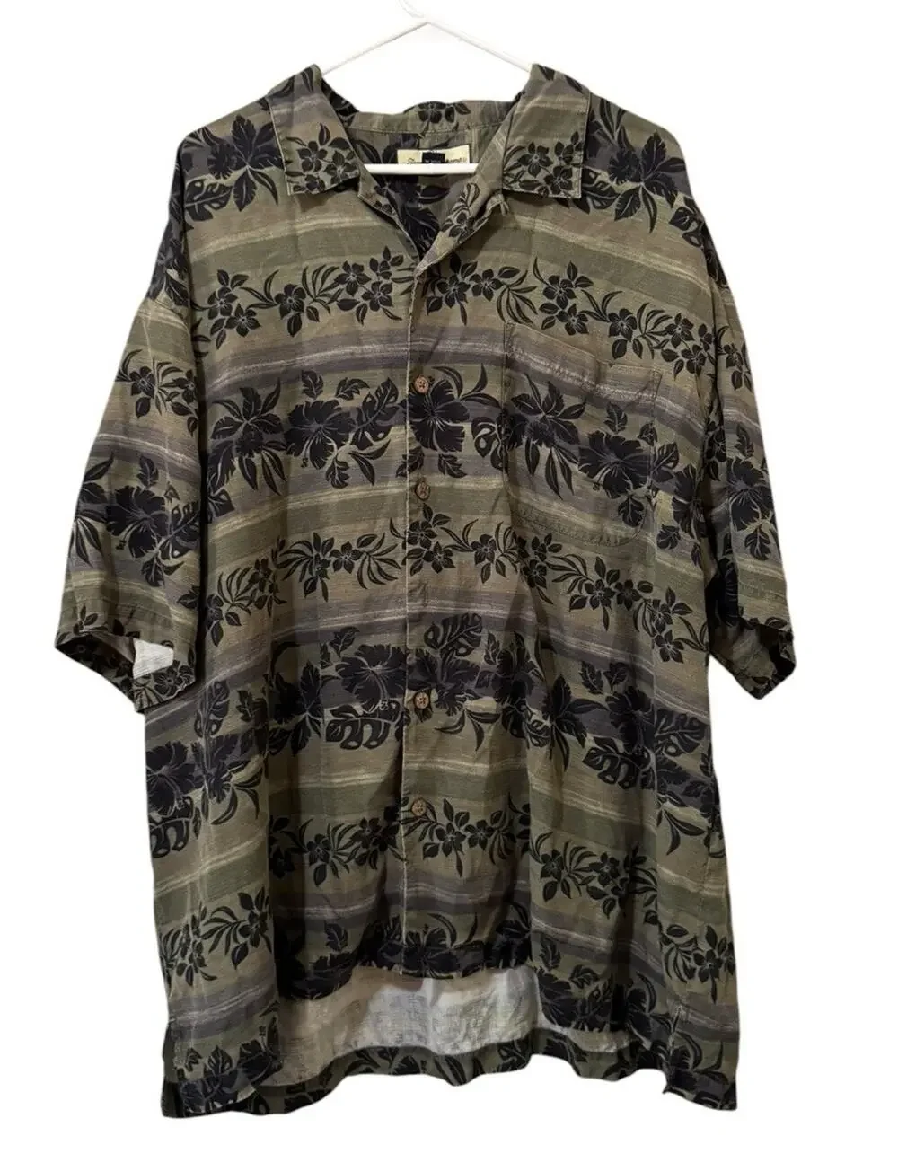Tommy Bahama Men Size XXL Silk Button Down Hawaiian Shirt Tropical Golf Vacation